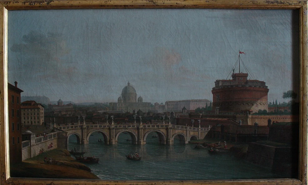 Veduta di Roma con Castel Sant'Angelo e la basilica di San Pietro - Reggia di Caserta